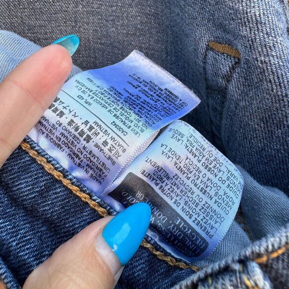 Levis 505 Jeans Mens Blue Medium Wash Straight Leg Classic Fit tag 40x30 - Picture 5 of 7